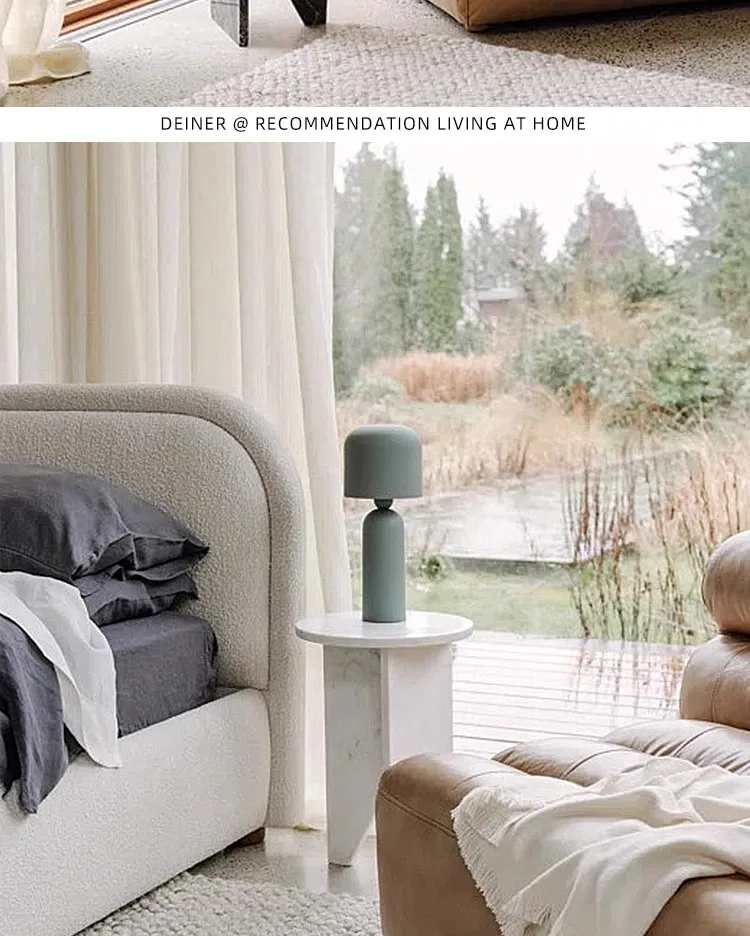 Description Picture 6 of itemNordic Light Luxury Style Natural Marble Side Table Creative Simplicity Round Edge Table Home Art Coffee Table Size 40x40x55cm