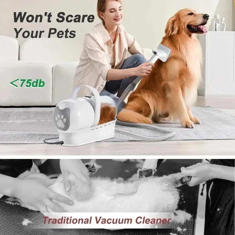 7 In 1 Pet Grooming Vacuum Kit Dog Grooming Clippers Pet Hair Remover With Power Large Suction & Low Noise Hair Kits dog grooming vacuum