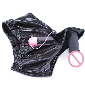 Silicone Anal Plug Dildo Penis Panties With Vibrating Underwear Masturbation Sex Toys PU Leather Chastity Panties Strap On Dildo 4
