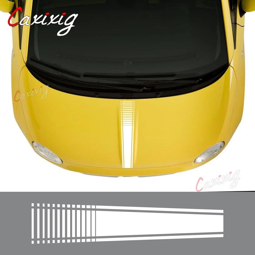 Auto Hood Bonnet Stickers Voor Fiat 500 Abarth Auto Diy Strepen Styling Decoratie Tuning Accessoires Vinyl Film Decals