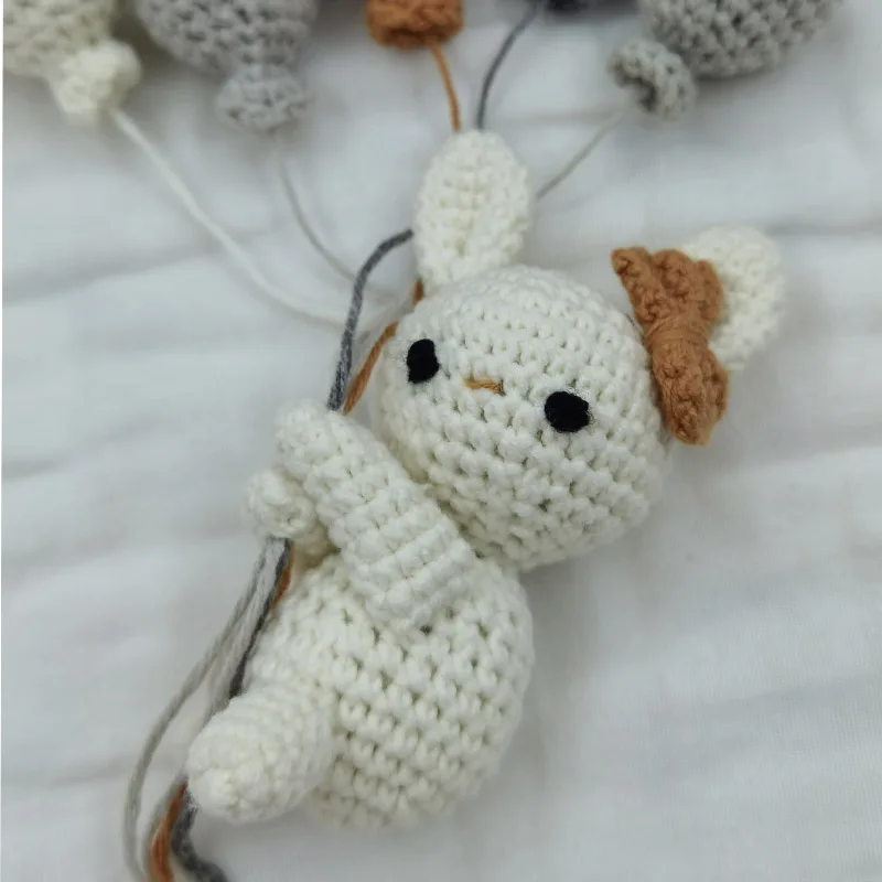 10cm Handmade Rabbit Bunny Animal with Balloon Home Decor Wall Hanging Toys Nursery Decor Living Room Children Girls Bedroom Dec plush doll,anime plush doll