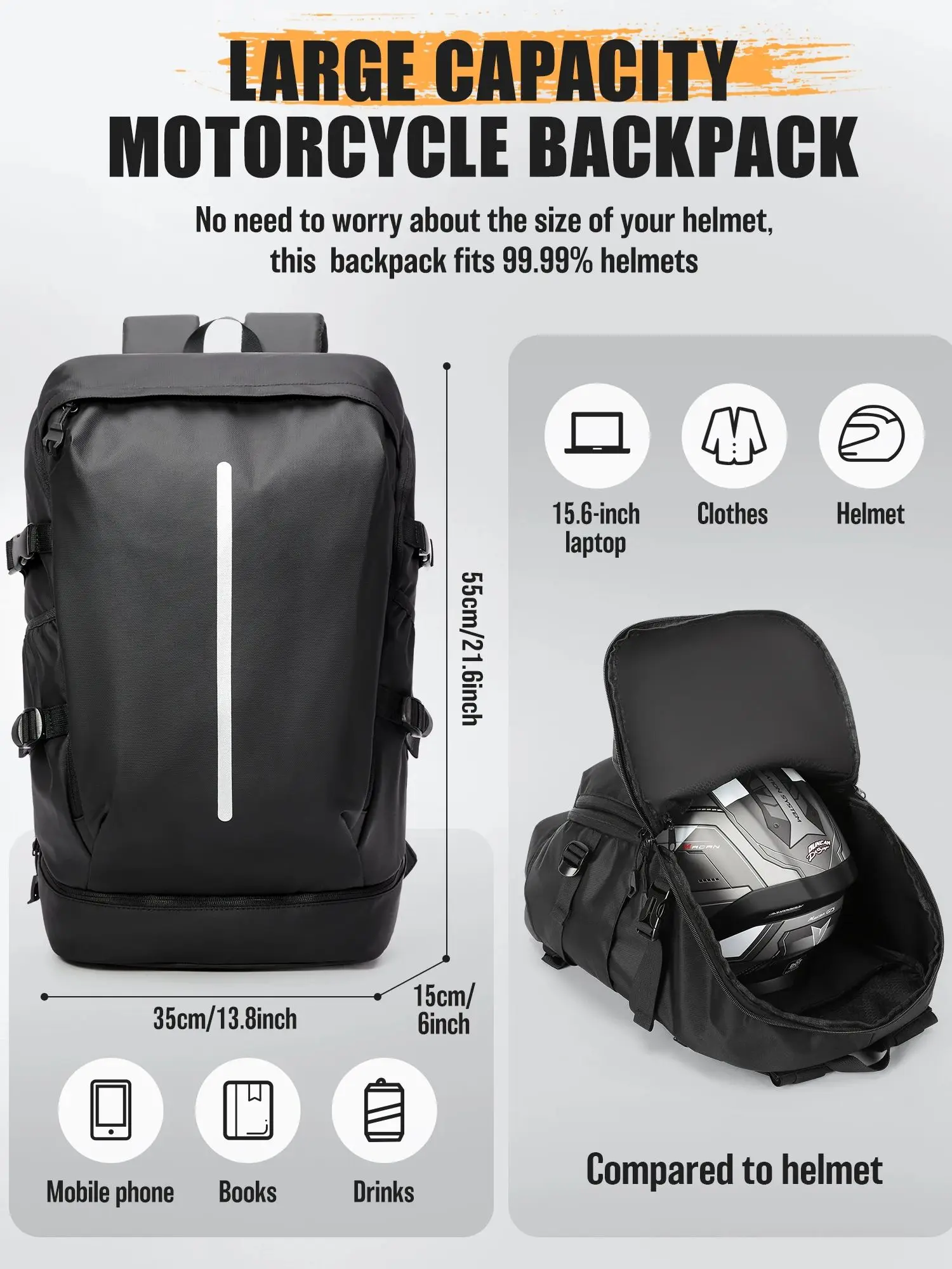 High-Capacity Men's Motorcycle Backpacks, Waterproof Backpack, Motorcycle Accessories, Laptop Bags, Travel Backpacks School Bags