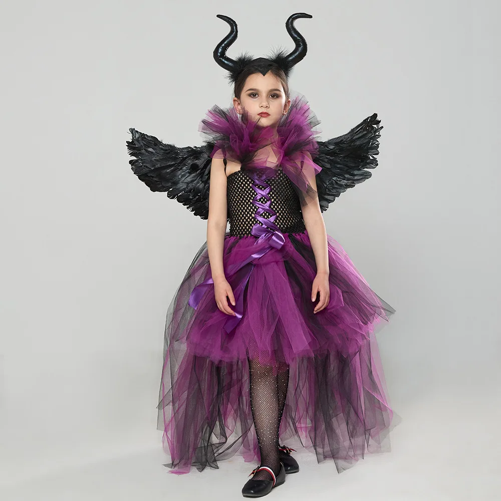 Para Niña Costume Malefica Bambina Disney Vestito Malefica Bambina - Main Image