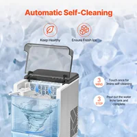 SucceBuy Machine à glaçons de comptoir, 24 glaçons prêts en 15 minutes, autonettoyante, portable, avec pelle et panier à glaçons 5