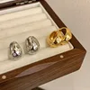 Boucles d'oreilles créoles vintage CZ pour femme, tendance, épaisses, rondes, pendantes, bijoux quotidiens scintillants, cadeau pour elle