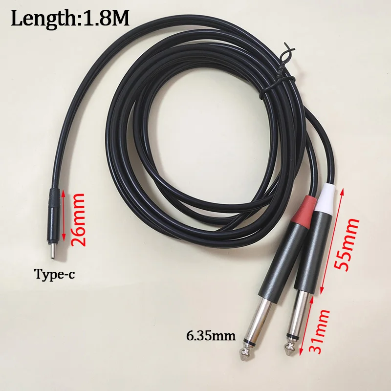1PC 멀티 타입 오디오 케이블 및 어댑터 세트 기타 앰프 스피커 믹서용 3.5mm/6.35mm 1/4/RCA/Type-C 스테레오 스플리터 케이블