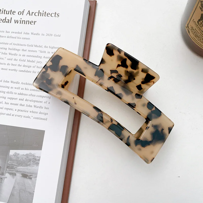 Large Rectangular Hair Clip With Serrated Grip For Hair Styling_voghion.com