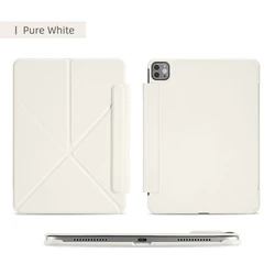 Sleek Magnetic Double - Sided Folio with Auto Wake/Sleep, Slim K - Fold Design - iPad 10 th 11th (Pure White)