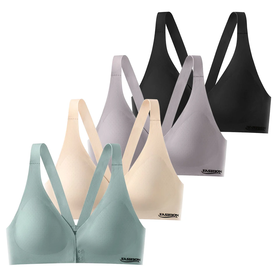 Stylish Sexy Front Open Gather Bra with Latex Padding Ice Silk Fabric Backless Beautiful Easy Wear Perfect for Active Lifestyles 4