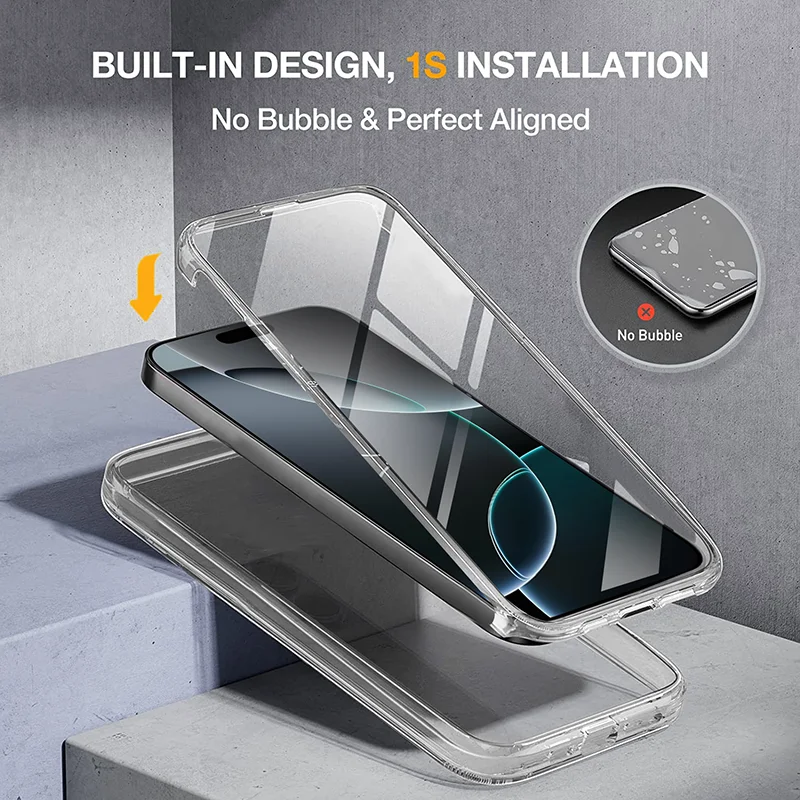 Crystal Clear Dual-Sided Shockproof Phone Case with Enhanced Protection