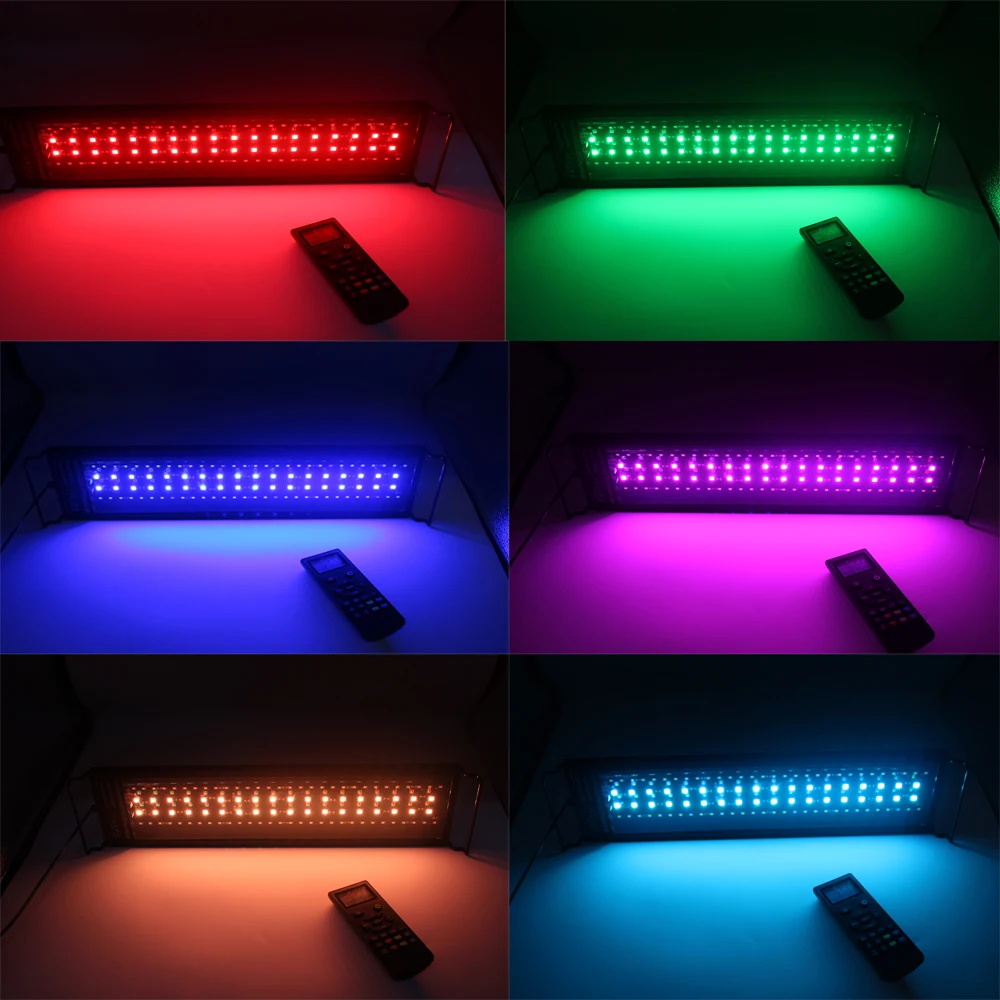 LED Aquarium Light Waterproof With Remote Control DIY Customizable Full Spectrum Timer Brightness For 24 36inch Fish Tank