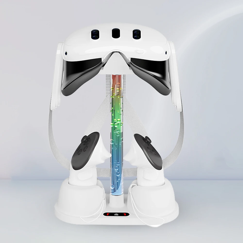 Holder Base Controller Charger RGB Light Charging Dock Station Non-slip VR Headset Controller Stand for Oculus/Meta Quest 3