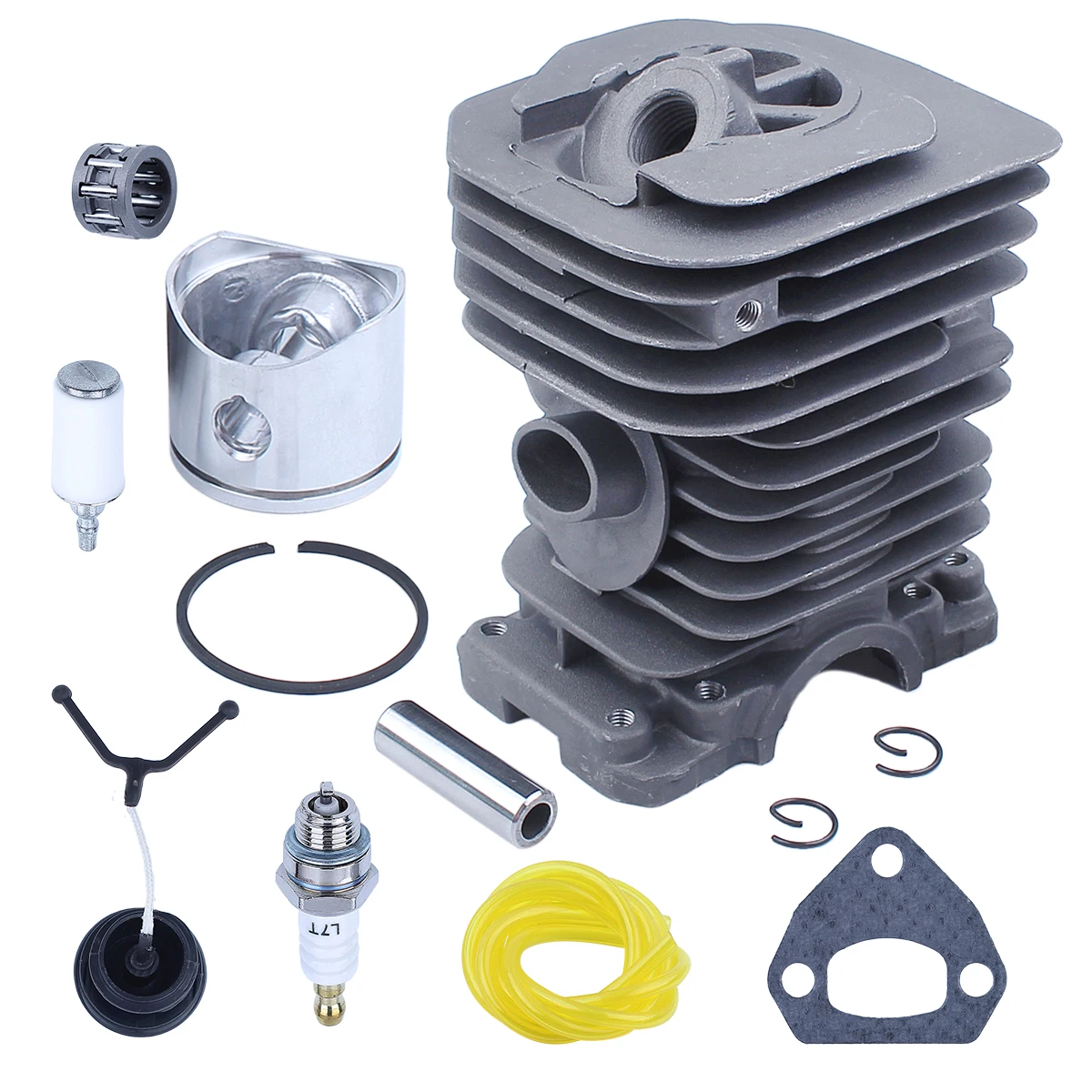 40mm Cylinder Piston Kit For Husqvarna 136 137 141 142 Chainsaw Repalce 530069941 Fuel Cap Filter Line Needle Bearing 2
