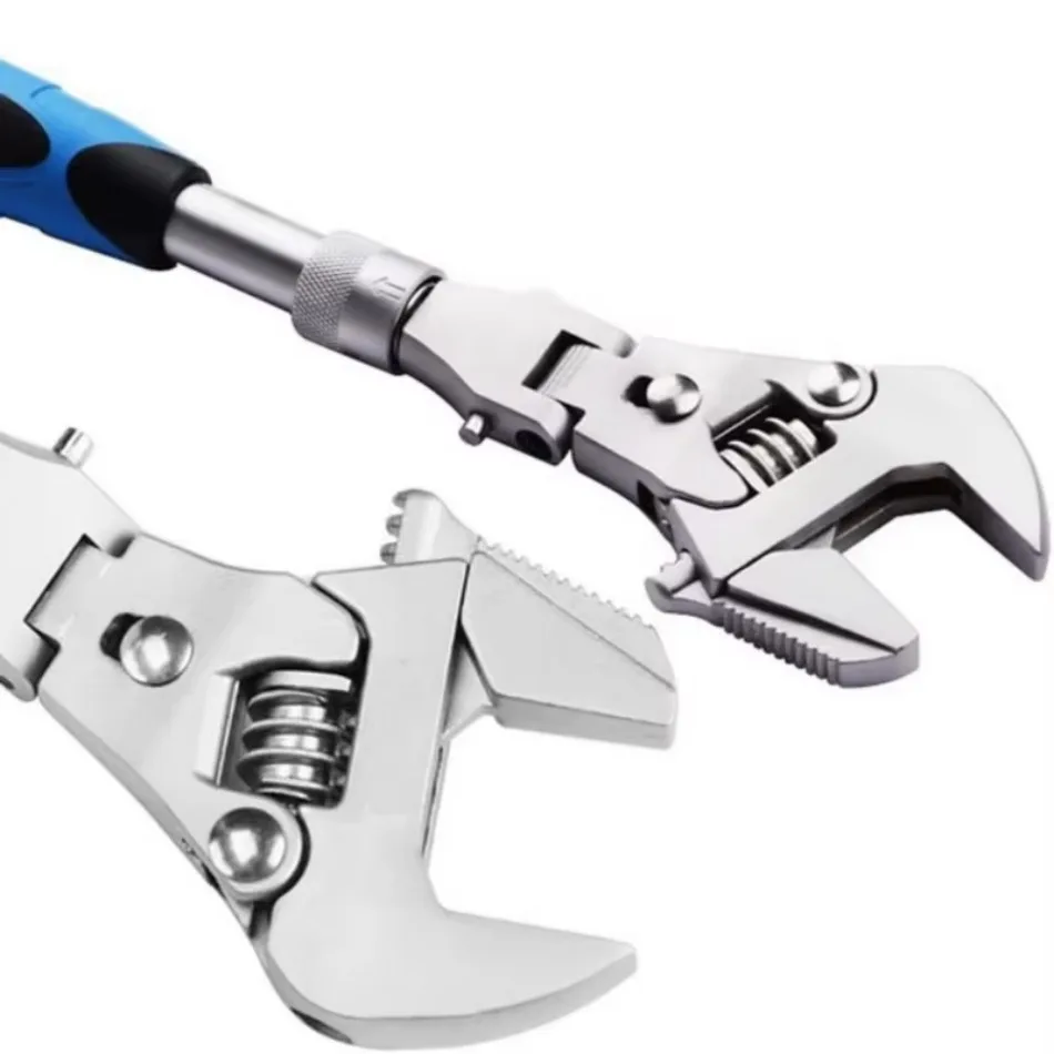 1 Pcs Multi Functional in 10 Inch Telescopic Adjustable Wrench Folding Shaking Ratchet Wrench Bathroom Air Conditioning Wrench