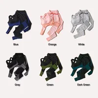 2/3Pcs Women Yoga Suit Seamless Knitted Yoga Pants Leggings Clothing Zipper Long Sleeve Crop Top Fitness Wear Sportswear Gym Set - Image 3