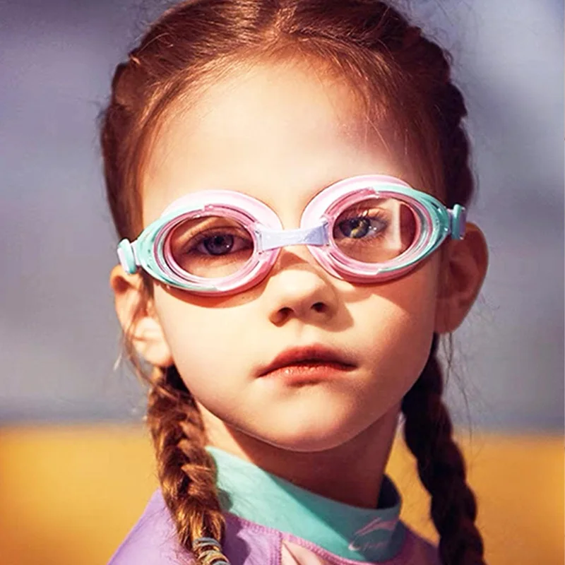 Kids Swimming Goggles Big Frame HD View Anti-fog Waterproof Children's Swim Goggles Boys and Girls Multi-color to Choose