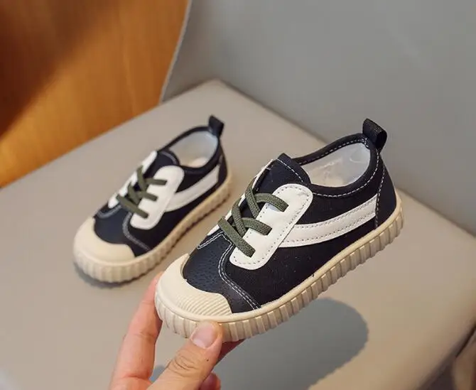 Kids Sneaker Breathable Anti-Silp Flats Soft Rubbers Sport Shoes Simple Versatile Lace-up Running Training Children Shoes 5