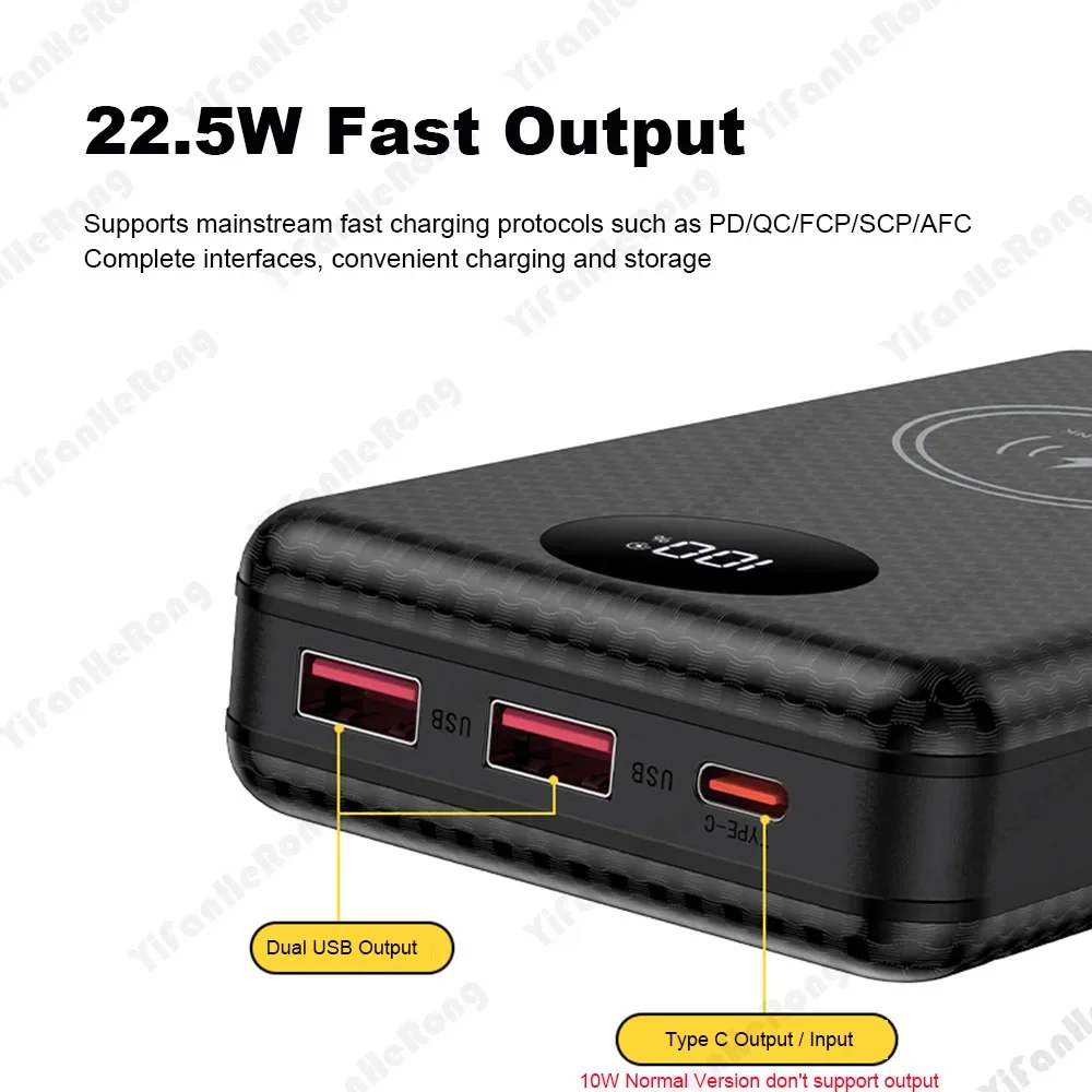 DIY 듀얼 USB 타입 C 박스 18650 배터리 전원 케이스 8x18650 배터리 충전용 디지털 디스플레이 외부 케이스 QC3.0 PD22.5W 무선