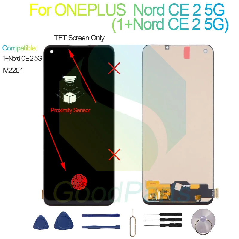 swark Nieuw TFT-display compatibel met 1 Nord 2 5G / OnePlus Nord CE swark Nieuw TFT-display compatibel met 1 Nord 2 5G / OnePlus Nord CE