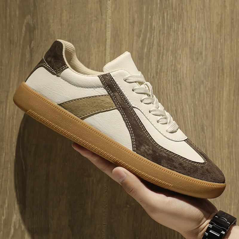 Minimalist Leather Men's Sneakers Lightweight Lace-Up Male Walking Shoes Versatile Tenis Masculino Outdoor Skateboard Footwear