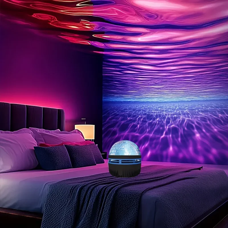 Water Wave Effect Projector, Galaxy Projector, 7 Color Modes, Suitable for Bedrooms, Home Theaters, Weddings, Camping