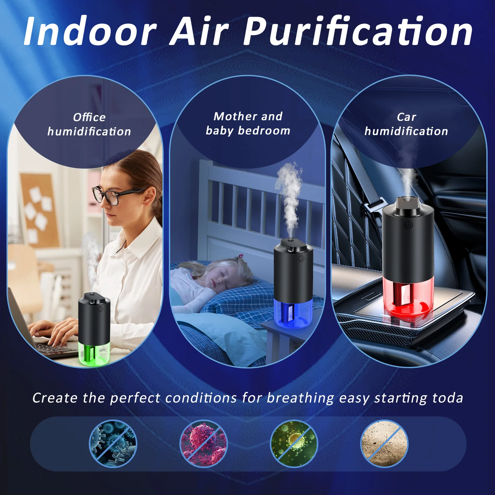 Car Electric Air Diffuser Aroma Car Air Vent Humidifier Mist Aromatherapy Freshener For Removing Odors Accessories