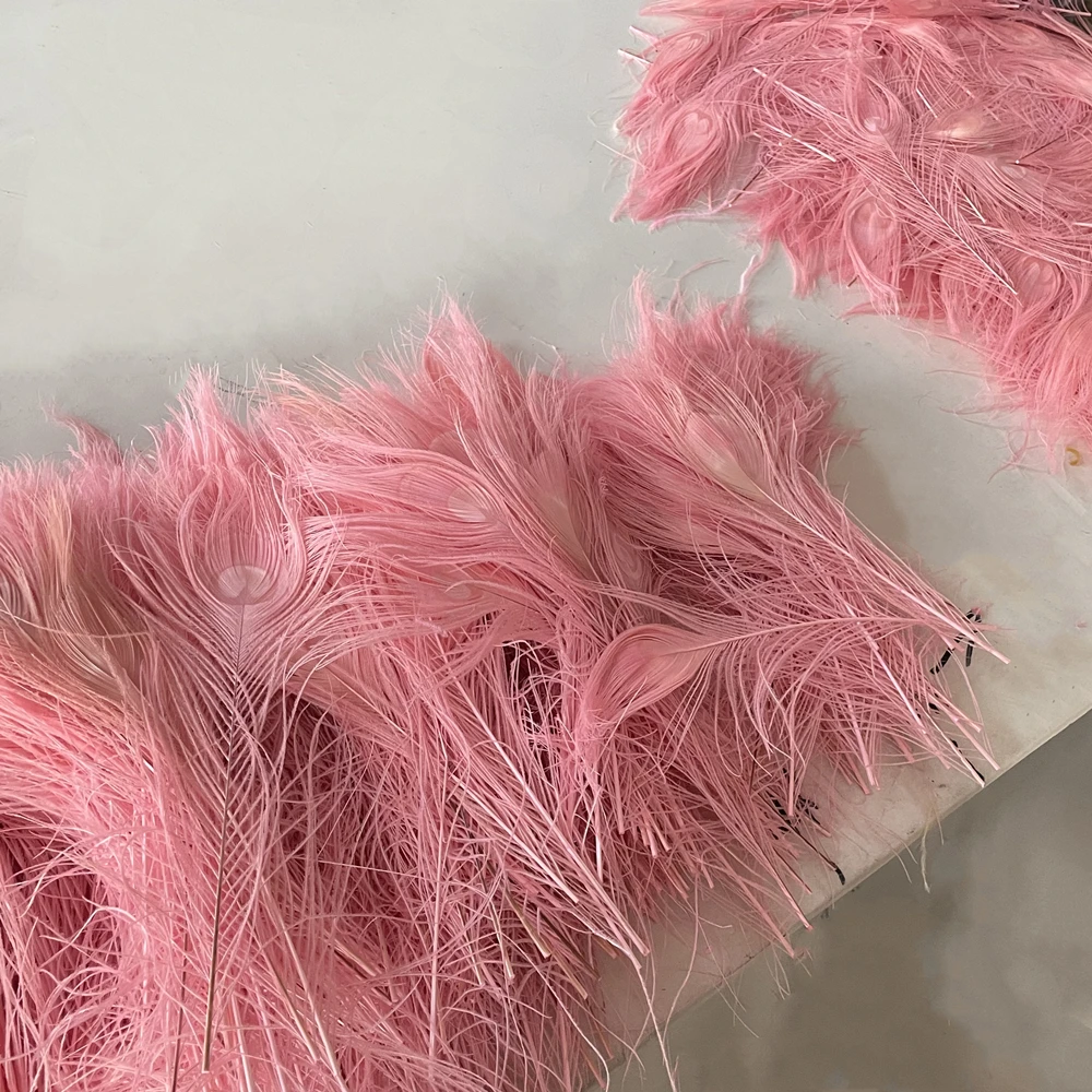 10piecesNaturalDyedPinkPeacockFeather2530cmWeddingHome