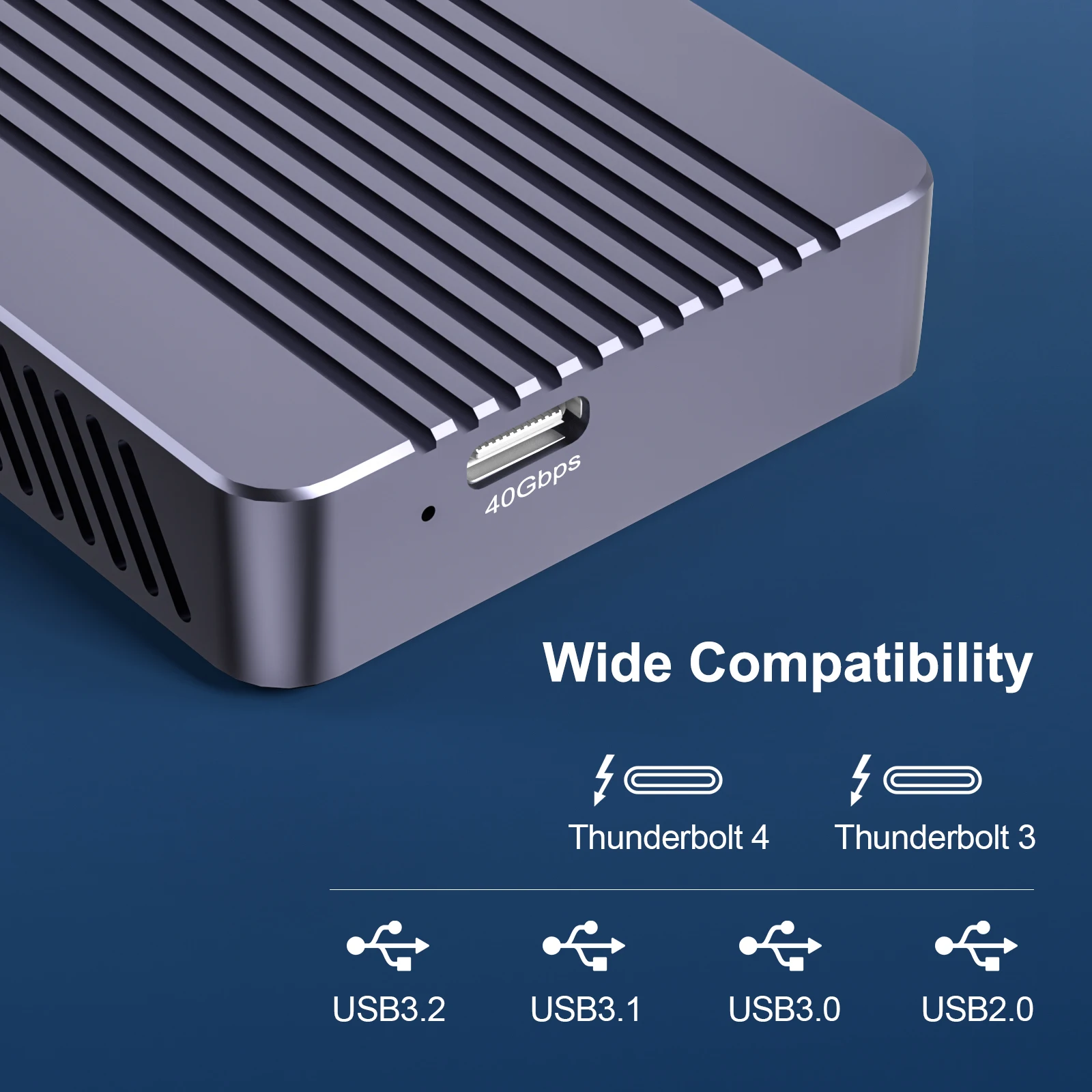 ACASIS  ϵ ̹, M.2 NVMe PCIe SSD ̽ Ŭ, Ʈ 3/4, USB3.2, 3.1, 3.0, 2.0 ũ ڽ ȣȯ , 40Gbps kingspec