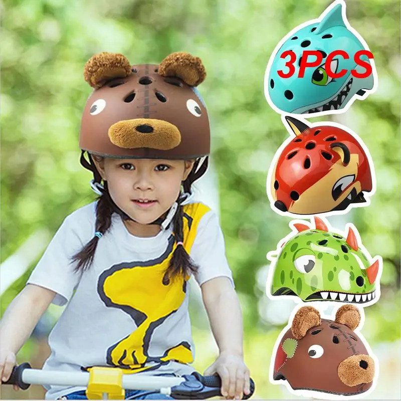 

3PCS Kid Safety Bike Helmets High Density PC Cartoon Skating Child Cycling Riding Kids Helmets Skiing Safety Helmet