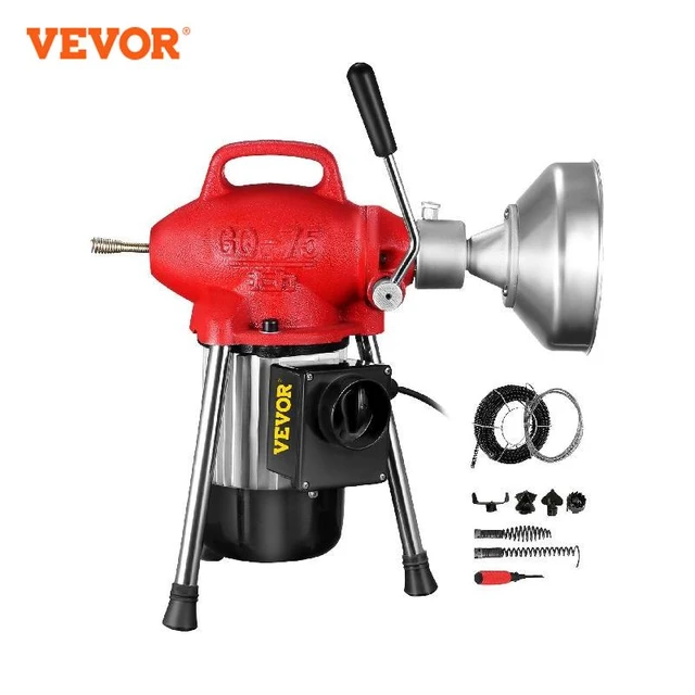 VEVOR Déboucheur électrique 400 W Machine de nettoyage de tuyau de  canalisation 20 m x 16 mm Machine de débouchage professionnelle de tuyau de  canalisation 20 m x 16 mm