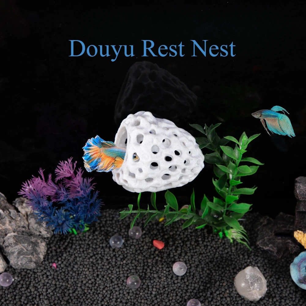 Simulated porous coral stone Aquarium Hides Shelter House Small Fish Tank Decoration Aquaculture Shrimp Cave Pet Supplies 1PC