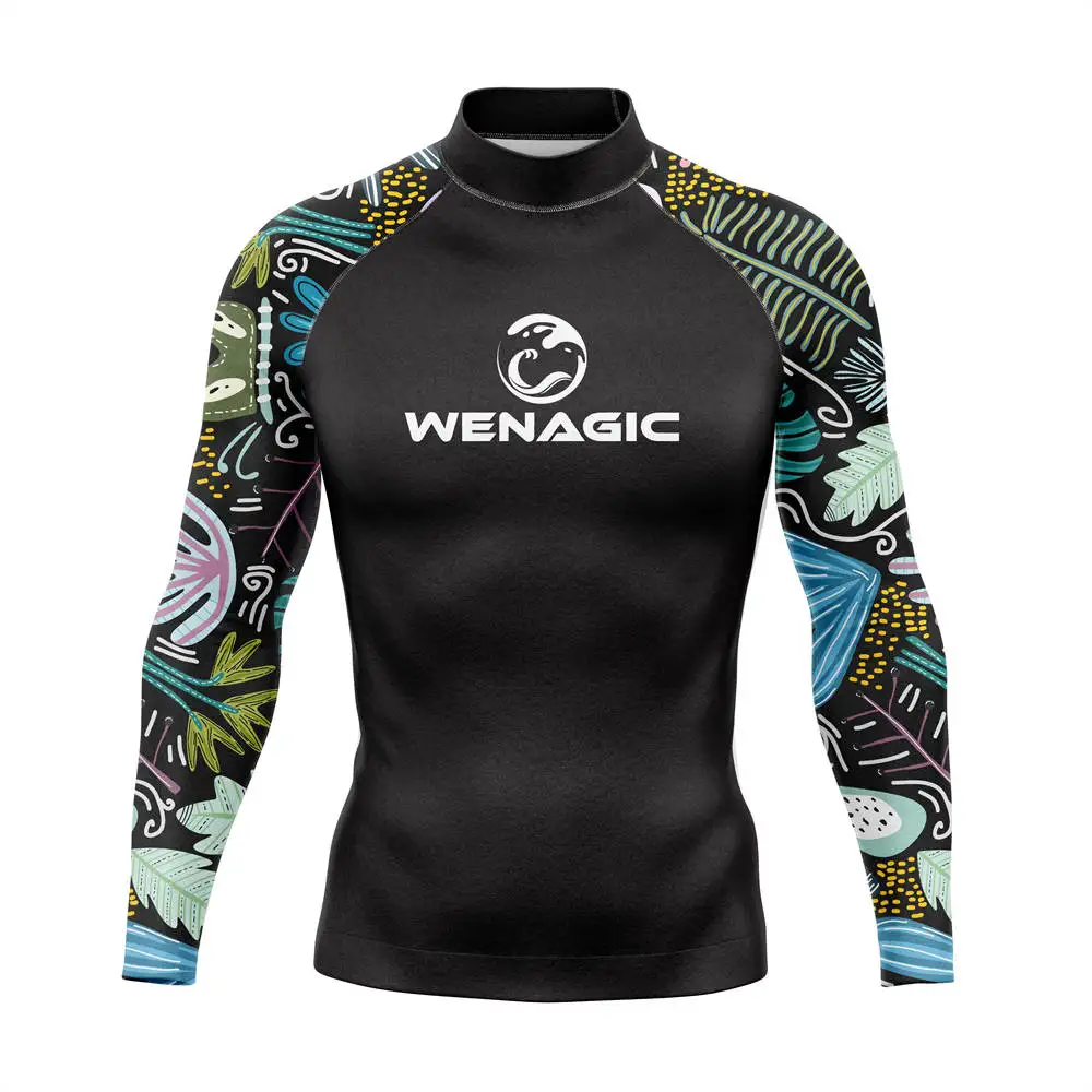 Men's Swimming T-shirt Swimsuit Beach UV Protection Rash Guard Diving Rashguard Swimwear Long Sleeve Surfing Suits Surf T-shirt