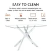 Rectangular Glass Dining Table Kitchen Glass Top Table for 4 with   Metal Legs,Dining Table Kitchen Glass Table for Kitchen 6