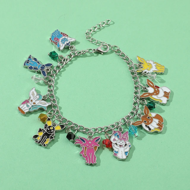 Game Anime Pokemon Figure Charms Bracelet Cute Eevee Metal Enamel Nameplate  Pendant Bangles Personality Creativity Jewelry - AliExpress