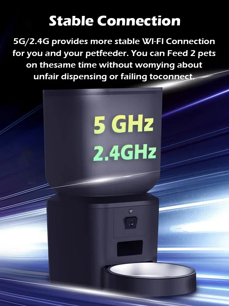 Automatic Dog Feeders with Camera 1080P HD 5G WiFi Pet Feeder Tuya APP Control Automatic Cat Dog Food Dispenser Furpipi 2