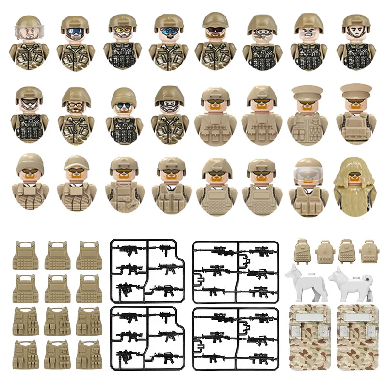 

Kids Toys Military Counter-Terrorism Forces Special Police Soldier Weaponry Suits Building Blocks Mini Model Boys Holiday Gift