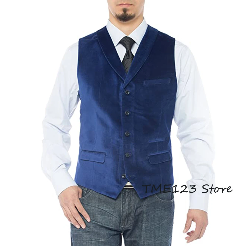 Men's Suit Vest Single-breasted Velvet Vests Gentleman Punk Party Coat Sleeveless Jacket chaleco hombre
