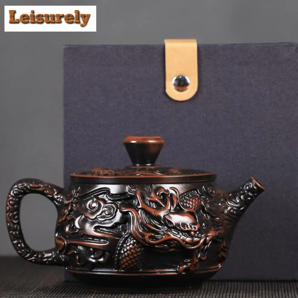 260ml Chinese Yixing Purple Clay Tea Pot Hand-carved Dragon Pattern Teapot Zisha Filter Teaware Customized Beauty Tea Infuser