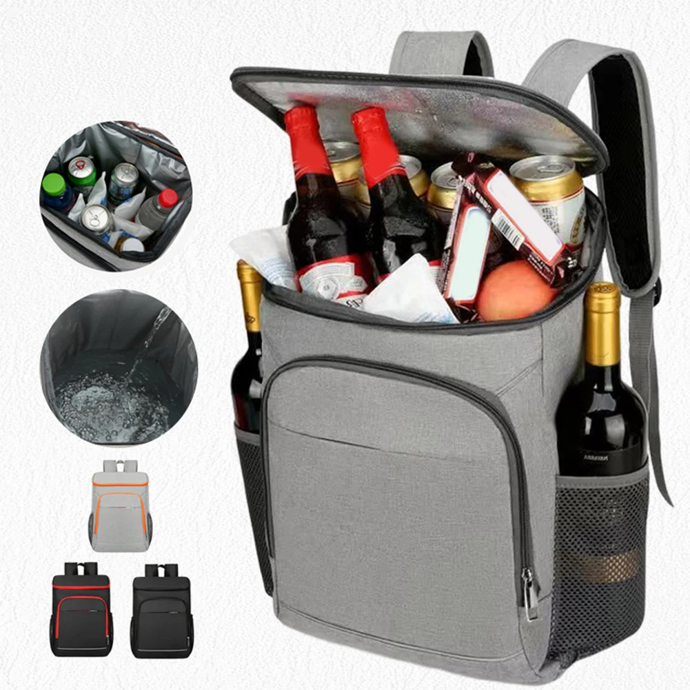 Thermal Backpack Cool Storage Backpack Waterproof Insulated Lunch Large-capacity Reflective Strip For Outdoor Camping