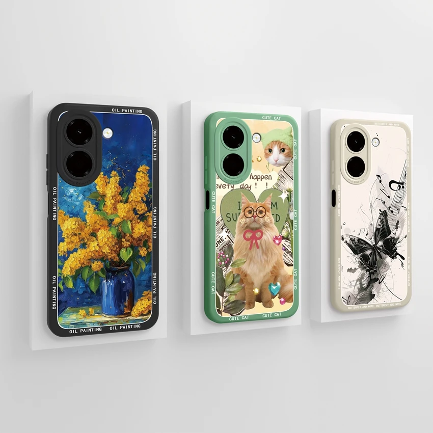 Adorable Kitten Lightweight Liquid Silicone Phone Cover - Full Protection & Soft Shell