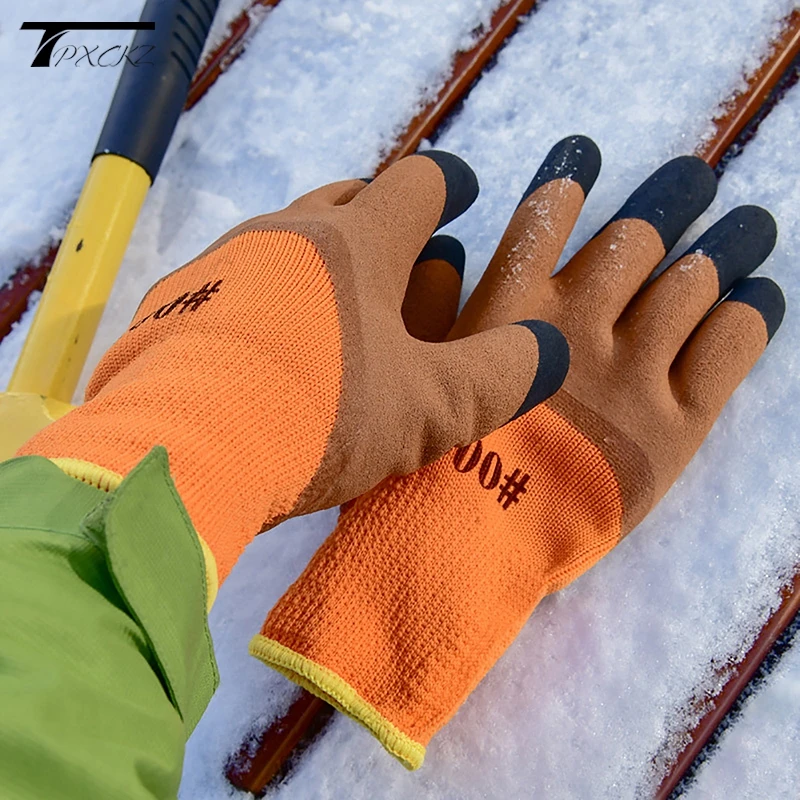 Winter Thickened And Velveted Tire Rubber Wear-resistant Anti-slip Construction Site Labor Protection Gloves Construction Gloves 4