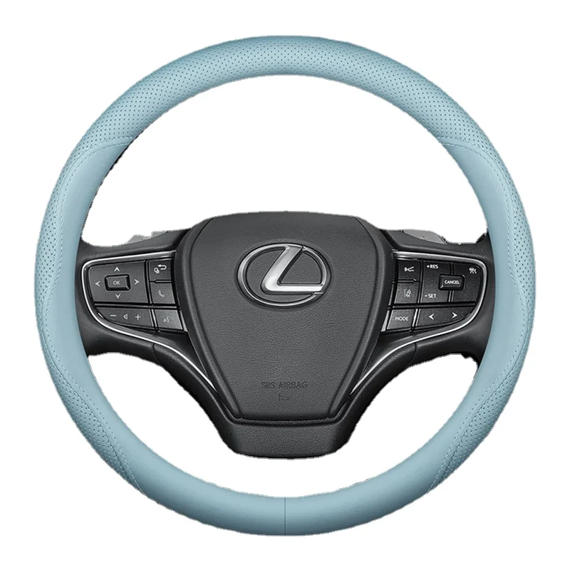 

Чехол на руль для Lexus RX ES GX IS NX LX LX600, универсальные автомобильные аксессуары круглого типа, из натуральной кожи, Нескользящие, с защитой от пота, 38 см