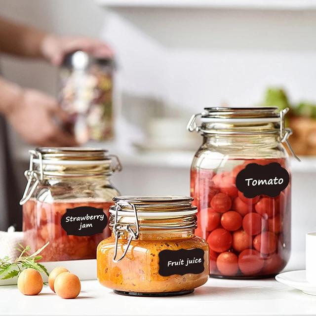 Törölhető Tábla Címkék Vízálló Matricák Jar Kézműves Konyhai Táblák Palack + Markerek - Image 2