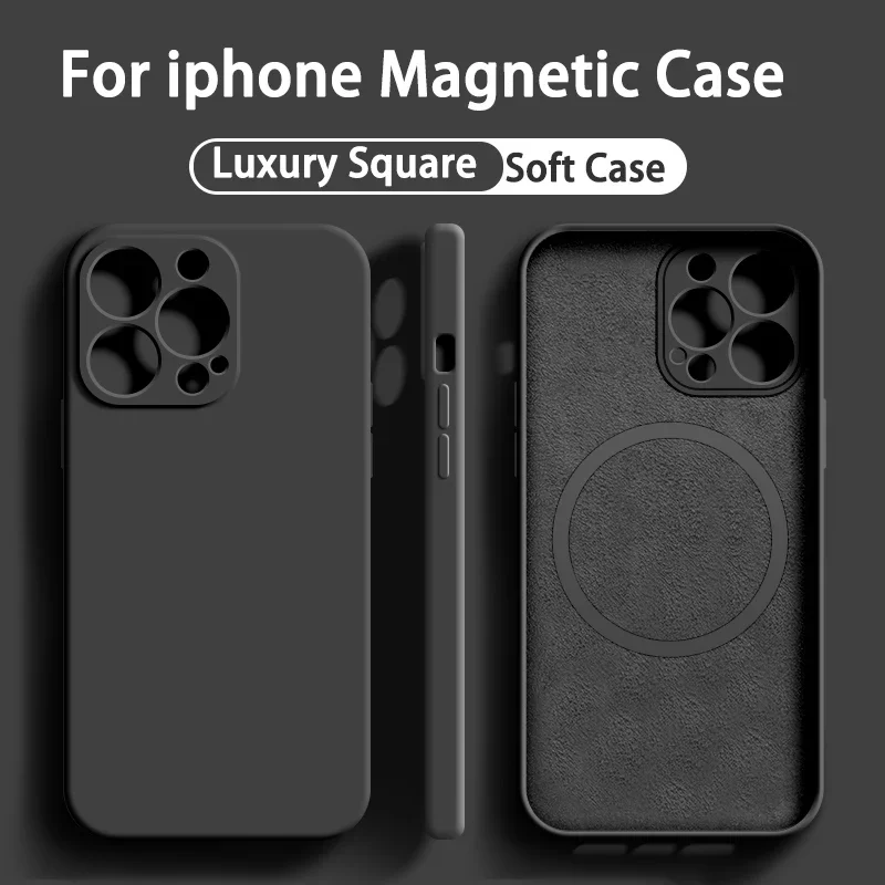 MagSafe Magnetic Wireless Charging Liquid Silicone Phone Case - Soft Back Cover