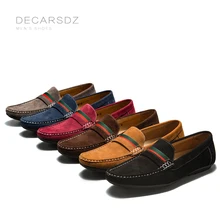 DECARSDZ Men Loafers Shoes 2022 Spring Autumn Fashion Boat Shoes Men Soft Flats Comfy Slip-on Suede Leather Men Casual Shoes