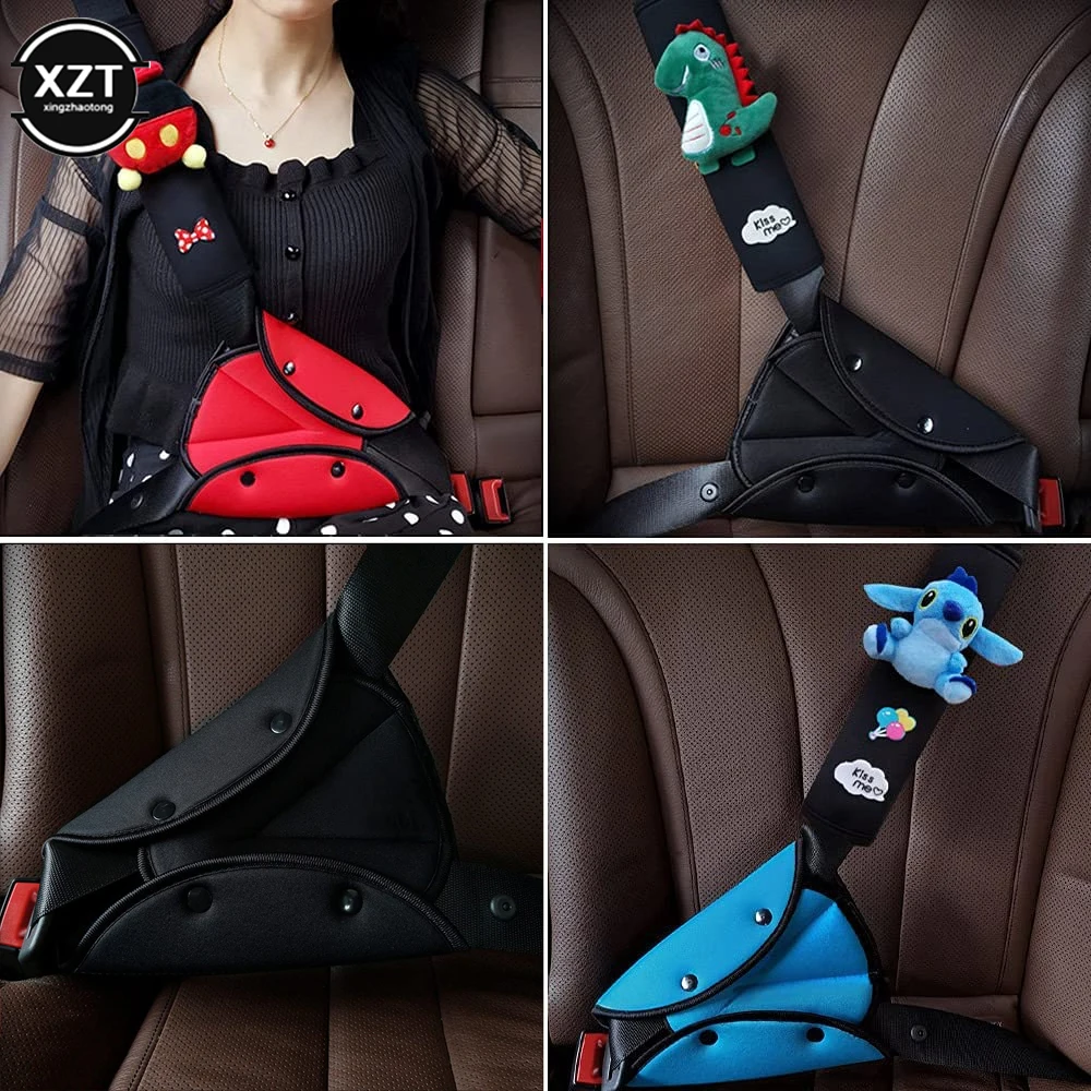 자동차 어린이 편안한 안전 벨트, 삼각형 조절 안전 앵커, 목 보호대, 앉은 자세 교정 가능