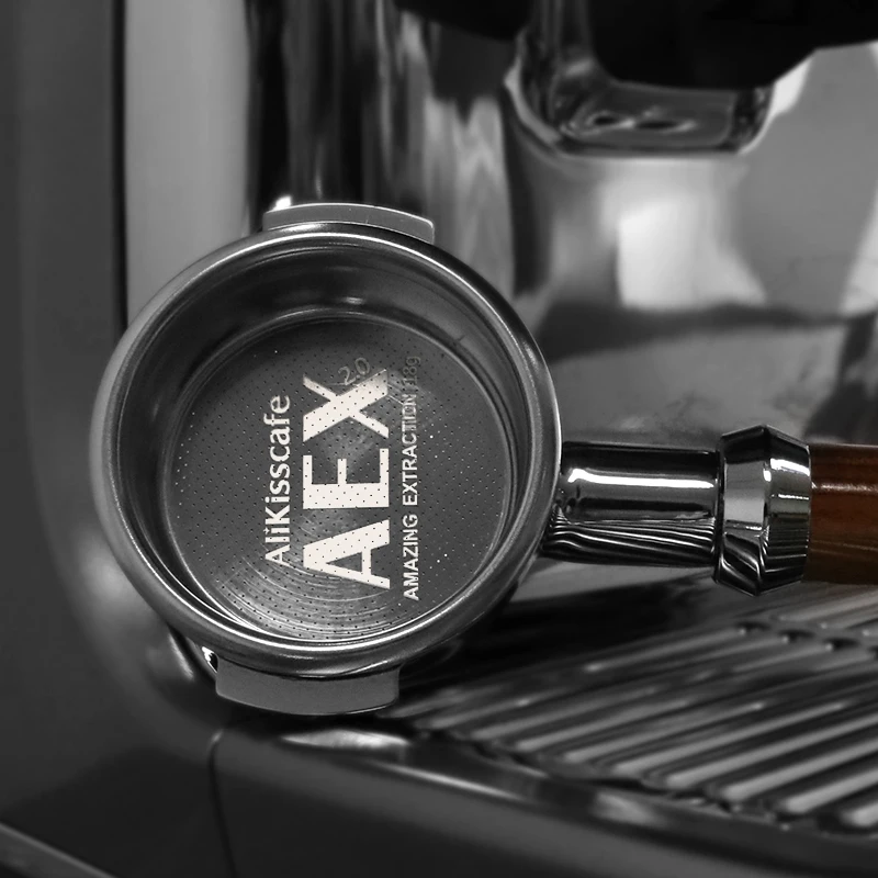 Kaffee korb 58,5mm Espresso filter körbe 18-22g mit Puck-Bildschirm für 58mm Sieb träger Barista Kaffee maschinen zubehör – Detail 12