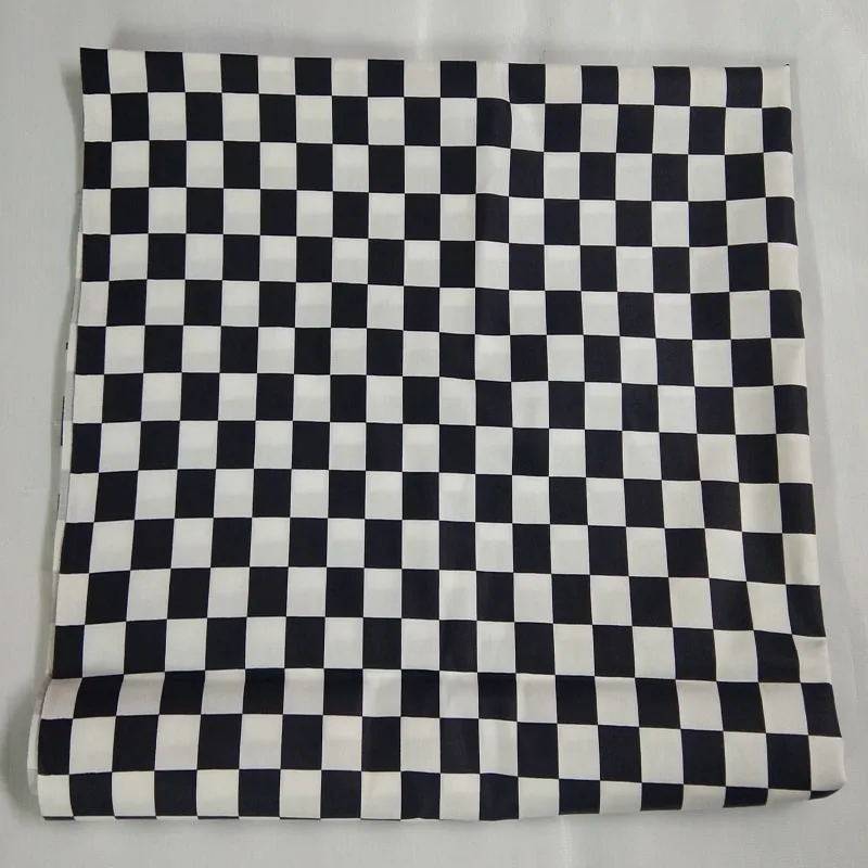 Vestido xadrez fino, preto, branco, tecido xadrez com mosaico de algodão  quadrado, saia polin tecido para camisa xadrez, vestido de verão