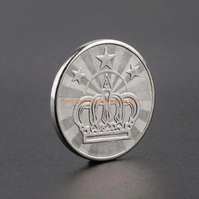 C4DE 10Pcs 25mm 아케이드 게임 토큰 동전 스테인레스 스틸 오각형 크라운 동전 토큰