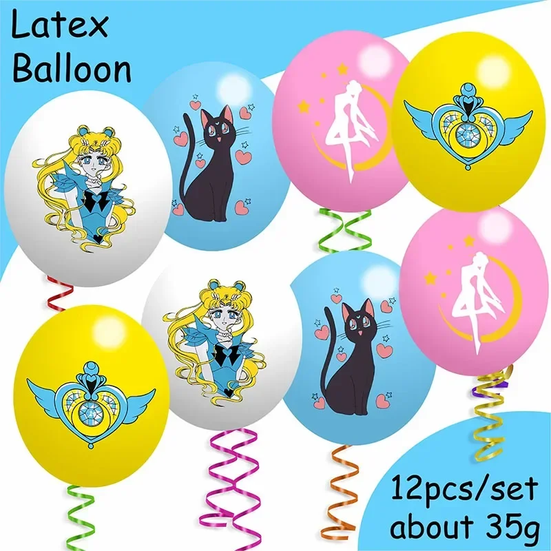 thumbnail image 1 of Juego de vajilla para fiestas de Sailor Moon de MINISO, vasos, platos y servilletas para niños, decoración para fiestas de cumpleaños, baby shower para niños y niñas, 1 of 5